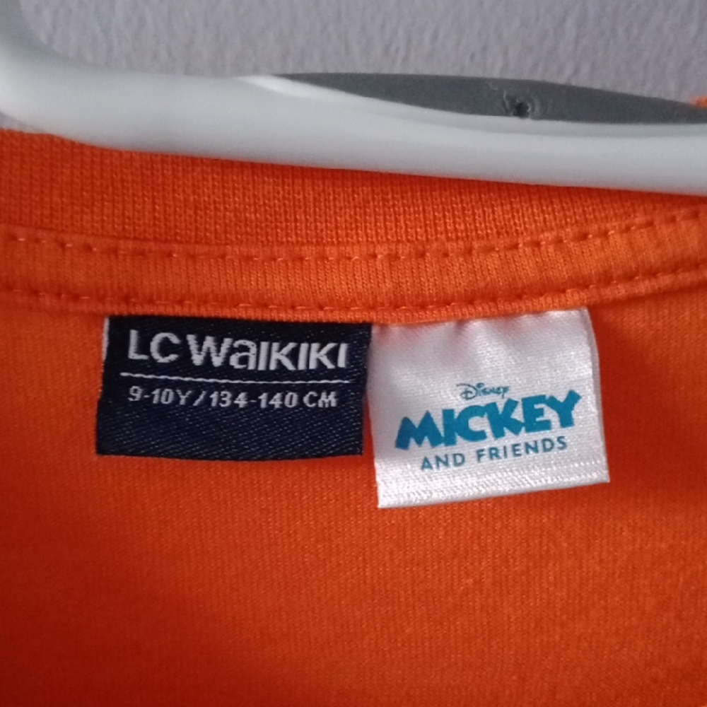 Bright Orange Long Sleeve Tee with Festive Design - Picture 2 of 6